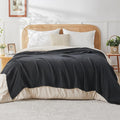 EMME Cotton Muslin King Blanket Bed Layering Breathable Gauze Blanket Soft Lightweight Blankets Adults (Black, 108"x90")-Ruum Studio Home