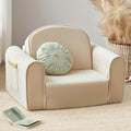 Tiny Land 2-in-1 Foldable Kids Couch with Pockets – Soft Thick Toddler Sofa, Lounger Couch, Convertible Kids Chair for Playroom, Bedroom or Living Room, Gift for Boys & Girls(Beige)-Ruum Studio Home