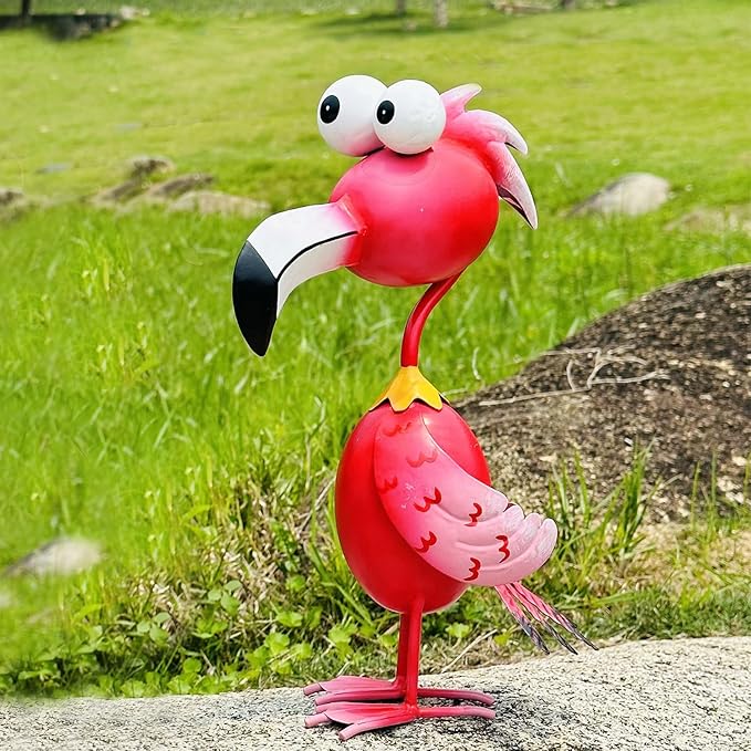 Kircust Flamingo Decor Yard Decorations Outdoor Garden Statue Outside Metal Bird Courtyard Art Pink Flamingos for Patio Backyard Porch Decoration-Ruum Studio Home