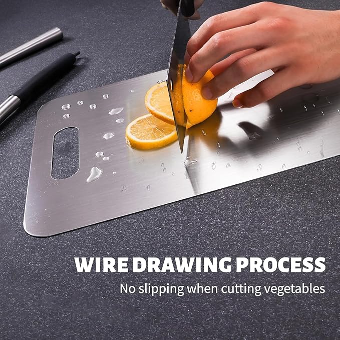 Titanium Cutting Board, New Upgrade Pure Titanium Cutting Boards for Kitchen,Food Grade 316 Stainless Steel Cutting Board，Double sided Dishwasher Safe 18.1 * 11.8inch-Ruum Studio Home