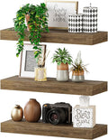 BAMEOS Floating Shelves, 16x6 Wall Mounted Wooden Shelves with Invisible Brackets Set of 3, Hanging Wall Shelves Decoration for Bedroom, Bathroom, Living Room and Kitchen-Ruum Studio Home