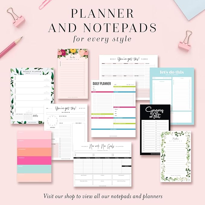 Bliss Collections Weekly Planning Pad, To Do List Notebook - Undated Tear-Off Sheets Notepad - Work Calendar, Organizer, Scheduler for Goals, Tasks - Get Stuff Done, 8.5" x 11", 50 Sheets-Ruum Studio Home