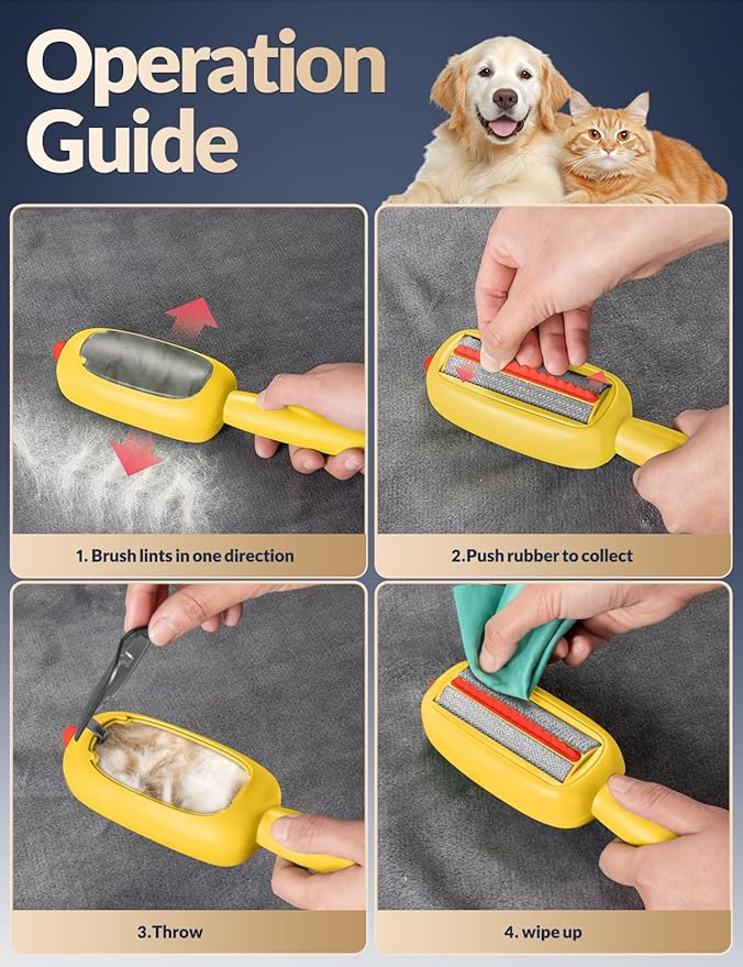 Reusable Lint Remover,Lint Brush,Pet Hair Removal Tool for Clothes,Couch,Car and Laundry,Portable,Washable Pet-Hair Remover for Cats and Dogs,Lints Brush with Cover,No Need Sticky Lint Roller Refills-Ruum Studio Home