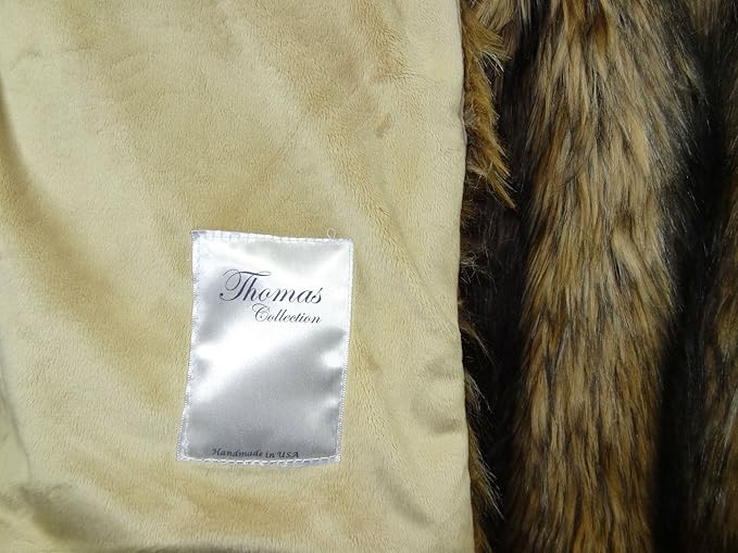 Brown Fur Throw Blanket and Bedspread - Brown Wolf Faux Fur - Light & Dark Brown Faux Fur - Luxury Throw Blanket & Bedspread, Made in USA, 16406-Ruum Studio Home