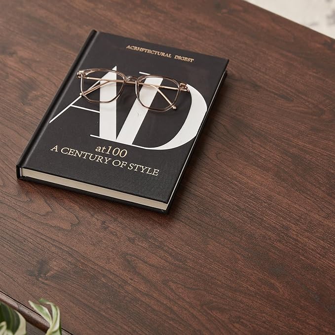 Farmhouse Coffee Tables for Living Room,Square Living Room Tables with Open Storage Shelf,Large Modern Coffee Table,Rustic Brown Center Table,Walnut-Ruum Studio Home