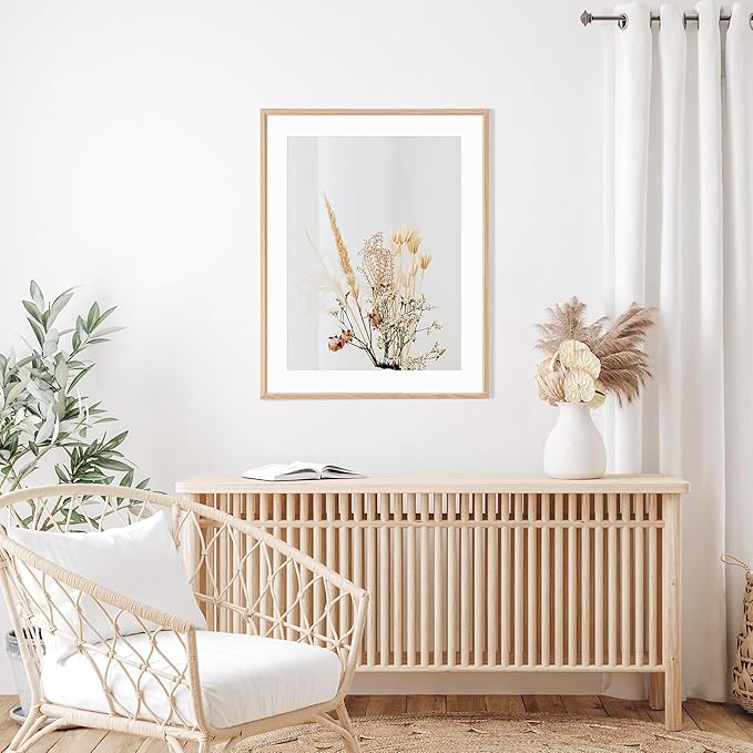 22x28 Poster Frame Set of 2 Natural Solid Oak Photo Frames with 18x24 Removable Mat Wall Hanging Large Handcrafted Frame with HD Plexiglass Wall and Tabletop Display Large Picture Frame-Ruum Studio Home