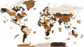 HYPERI Multilayered 3D Wooden World Map Wall Decor, Wood Art Wall Decor, Mapa Mundi Para Pared, World Maps and Push Pins, Valentine's Day Gifts For Dad, Mom, Boss, Husband, Wife (Medium)-Ruum Studio Home