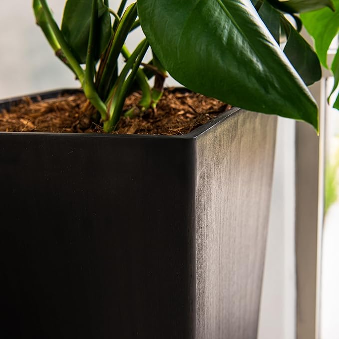XBrand Modern 28-Inch Square Planter, Modern Tapered Planter Perfect for Indoor & Outdoor, Patio Décor, Set of 2-Ruum Studio Home