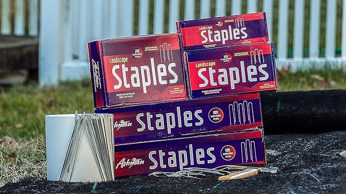 Ashman Garden Landscape SOD Staples and Stakes Pins for Weed Barrier Fabric, Ground Cover, Garden Hose, Lawn Drippers, Drip Irrigation Tubing, 1000 Pack Heavy Duty & Anti Rust-Ruum Studio Home