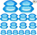 Geiserailie 16 Pcs 4 Sizes Cupping Therapy Set Silicone Cupping Massage Cups Professional Chinese Therapy Cup Vacuum for Body Muscle Nerve(Blue)-Ruum Studio Home