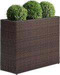 SUNNYPARK Tall Rectangular Planter with Removable Liner, All-Weather PE Rattan Large Modern Planters Indoor Outdoor Flower Plant Pots Garden Box Patio Yard Front Porch Deck-Ruum Studio Home