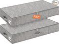 punemi Low Profile Under Bed Storage, 5 inches High Underbed Storage Containers With Sturdy Sidewalls & Bottom, Slim Under Couch Sofa Storage, Shallow Under Bed Organizer Clothes Storage Bins, 2Pack-Ruum Studio Home