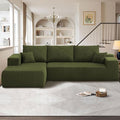104" Cloud Sectional Couches for Living Room,L Shaped Boneless Couch in A Box,Sleeper Sofa with Comfy Chaise No Assembly Required,Green-Ruum Studio Home