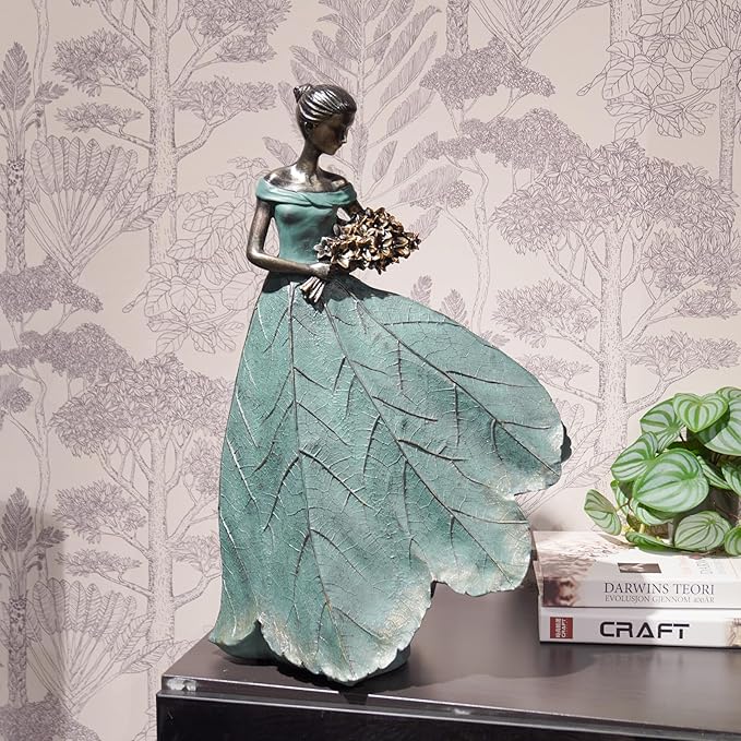 Guichifun Fairy Statue Collection Home Decoration - 22IN Leaf Angel Girls Resin Large Home Decor for Outside or Inside Rustic Garden Outdoor Yard Fantasy Figurines Gift 13.75 x 8.75 x 22 Inch-Ruum Studio Home