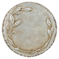 NAT & Jules Floral Laurel Wreath Leaves Pattern Dimensional Indoor Outdoor 12 inch Round Cast Resin Decorative Garden Stepping Stone, Patio, Walkway Sculpture Yard Art, Grey-Ruum Studio Home