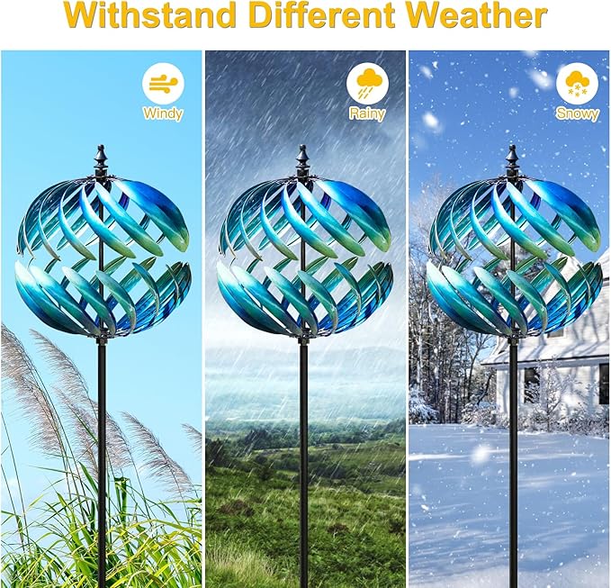 LimeHill Wind Spinner for Yard and Garden - Large Metal Kinetic Wind Sculptures for Outdoor Decorations-Ruum Studio Home