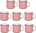 Set of 8 Ceramic Campfire Mugs – 15 Oz, Pink – Coffee & Tea Cups for Home, Work, Travel, Camping – Customizable, Great for DIY, Events, Companies-Ruum Studio Home