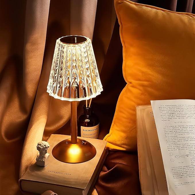 Liliful 6 Pcs LED Portable Cordless Table Lamp Touch Battery Operated Rechargeable Desk Lamp 3 Color Dimmable for Bedroom Living Room Dining (Classic Style,Gold)-Ruum Studio Home