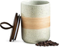 Coffee Storage Container Jar with Lid, Ceramic Kitchen Food Storage Jars with Airtight Lids for Spice Sugar Cookie, Stackable Decorative Jars for Coffee Countertop, 28oz-Ruum Studio Home