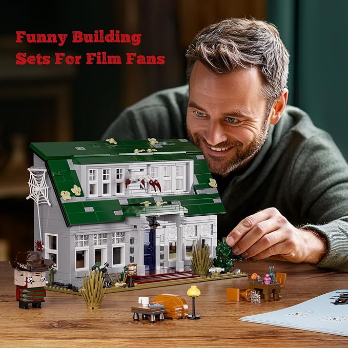 Halloween Nightmare Building House Set on Elm Street, Horror Movie Figure & Haunted House Building Blocks Toy, Compatible with Lego Gifts for Friends and Fans 18+ (1099 Pieces)-Ruum Studio Home