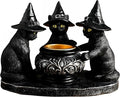 Halloween Black Cat Candle Holder, Cute Halloween Table Decor & Mantel Decoration (Black)-Ruum Studio Home
