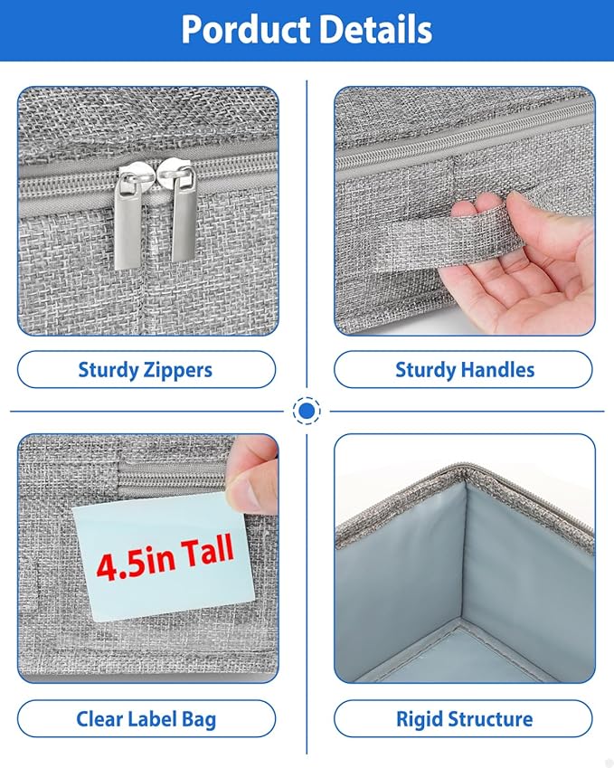 2 Pack Low Profile Under Bed Storage Containers 4.5 Inch Height, Shallow Underbed Couch Storage Organizer With Sturdy Sidewalls/Bottom, Thin Underbed Storage Bins For Clothes Dorm Dresser Sofa- Grey-Ruum Studio Home