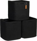 NaturalCozy Storage Cubes 11 Inch Cotton Rope Woven Baskets for Organizing, 3-Pack | Cube Storage Bin | Square Storage Baskets for Shelves Organizer, Classroom, Kids Toy Bins, Closet, Baby Nursery-Ruum Studio Home