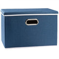 PRANDOM Large Collapsible Storage Bin with Lid [1-Pack] Fabric Foldable Storage Box Organizer Container Basket Cube with Cover for Home Bedroom Closet Office Nursery Royal Blue(17.7x11.8x11.8)-Ruum Studio Home