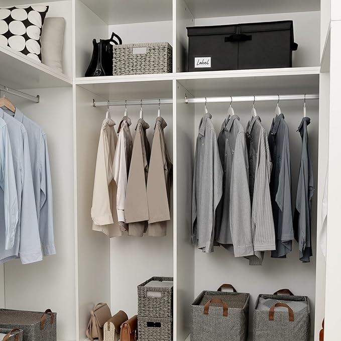 GRANNY SAYS Fabric Storage Bin with Lid, Linen Closet Organizers and Storage Baskets, Large Storage Box, Clothes Bins for Closet Organizing, Jumbo, Black, 1-Pack-Ruum Studio Home