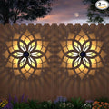 2 Pack Solar Fence Lights Metal Solar Powered Outdoor Wall Deck Step Lights Mandala Theme Waterproof Fence Light for Garden Post Patio Backyard Yard Decor, Gardening Gifts for Women Mom Grandma-Ruum Studio Home