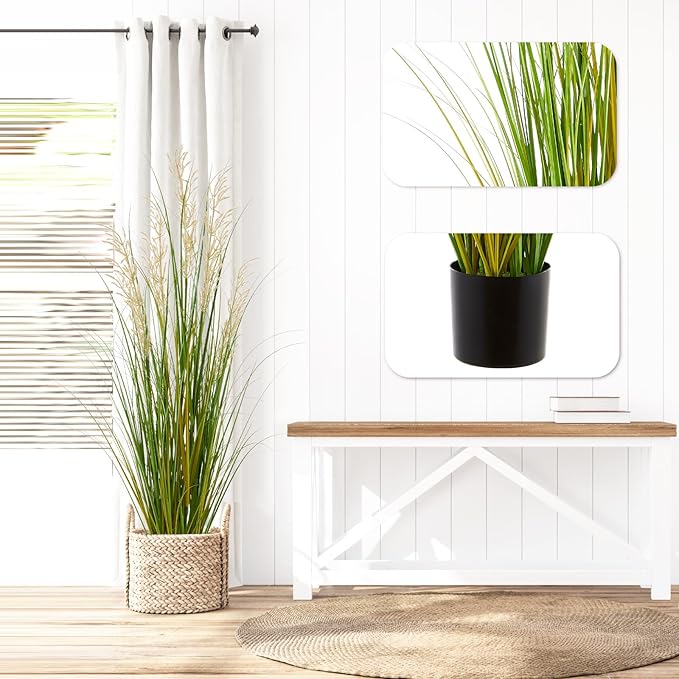 Artificial Plant, 47in Tall Pampas Grass, Faux House Plants in Pot, Indoor Decorative Flowers &Greenery for Home and Office, Ideal Housewarming Gift-Ruum Studio Home