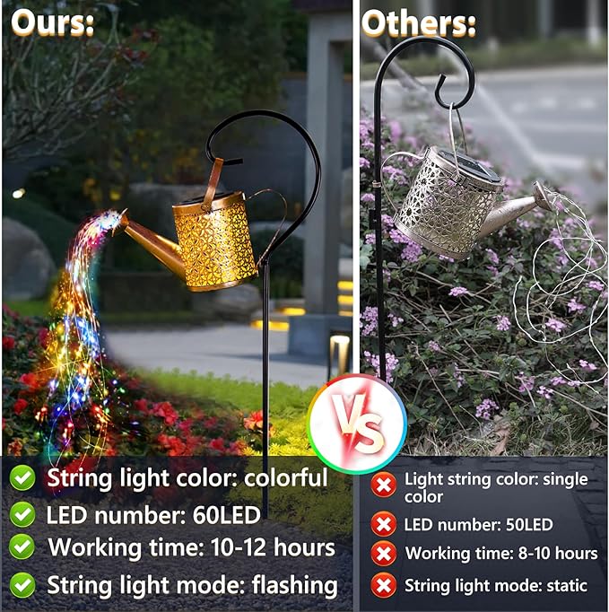 Solar Watering Can Light, Solar Yard Decorations Outdoor, Garden Decor Lights, IP65 Waterproof Hanging Lantern Lights, Flower Bed Decor, Gifts for Grandma, Women, Mom-Ruum Studio Home