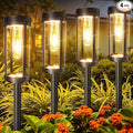 Solar Pathway Lights Outdoor Decor: Upgraded 4 Pack Bright Solar Powered Garden Lights Waterproof IP65, Long Lasting Decorative Outdoor Light for Yard Garden Patio Walkway Path (Warm White, 4 Pack)-Ruum Studio Home