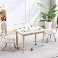 Kids Table and 2 Chairs Set, Height Adjustable (17.7"-26.1") Toddler Table and Chair Set, Multi-Activity Table with Graffiti Desktop, Children’s Table and Chairs for Classroom, Home & Daycare-Ruum Studio Home