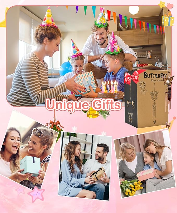 Wind Chimes Outdoor Indoor Decor: Birthday Gifts for Mom Grandma - Outside Lights for Garden Yard Patio Porch (Hummingbird)-Ruum Studio Home