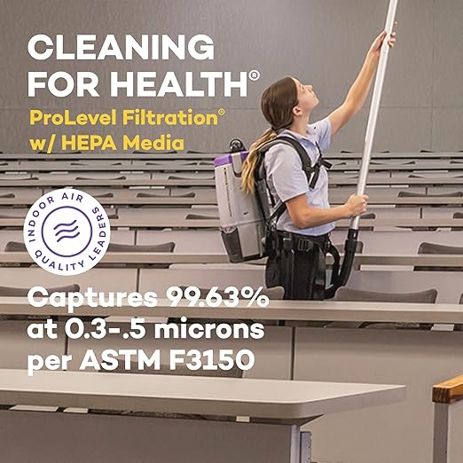ProTeam Super Coach Pro 6 Backpack Vacuum Commercial with 2 Piece Wand Tool Kit, 6 Quart, Corded, 107308-Ruum Studio Home
