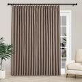 Macochico Extra Wide Full Blackout Linen Curtains for Sliding Door Light Brown Pinch Pleated Linen Curtains 96 Inches Long for Bedroom Living Room Farmhouse with Tieback 120”Wx96”L 1 Panel-Ruum Studio Home