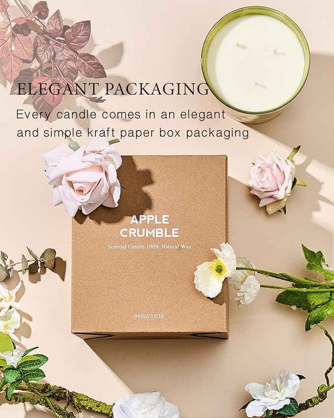M&SENSE Tropical Spice Peach Scented 35oz 150H Burn Time, 3-Wick Natural Aromatherapy Candle Highly Scented Long Lasting, Home Fragrance Housewarming Gifts New Home Gift Ideas-Ruum Studio Home