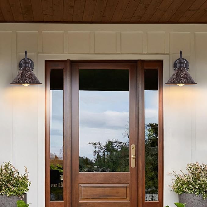 Gooseneck Outdoor Wall Light Fixtures, 2-Pack Farmhouse Barn Lights for Porch, Industrial Oil-Rubbed Bronze Exterior Wall Sconce for Garage, Patio, E26 Base Anti-Rust, Bulb not Included-Ruum Studio Home