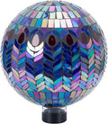 VCUTEKA Gazing Ball, Glass Mosaic Gazing Balls Sphere for Garden Lawn Outdoor Ornament Yard Decorative, 10-Inch, Purple-Ruum Studio Home