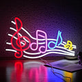 Musical Staff Note Neon Sign Led Music Neon Light for Wall Decor Dimmable USB Power Musical Light Up Sign for Music Studio Classroom Party Bar Bedroom-Ruum Studio Home