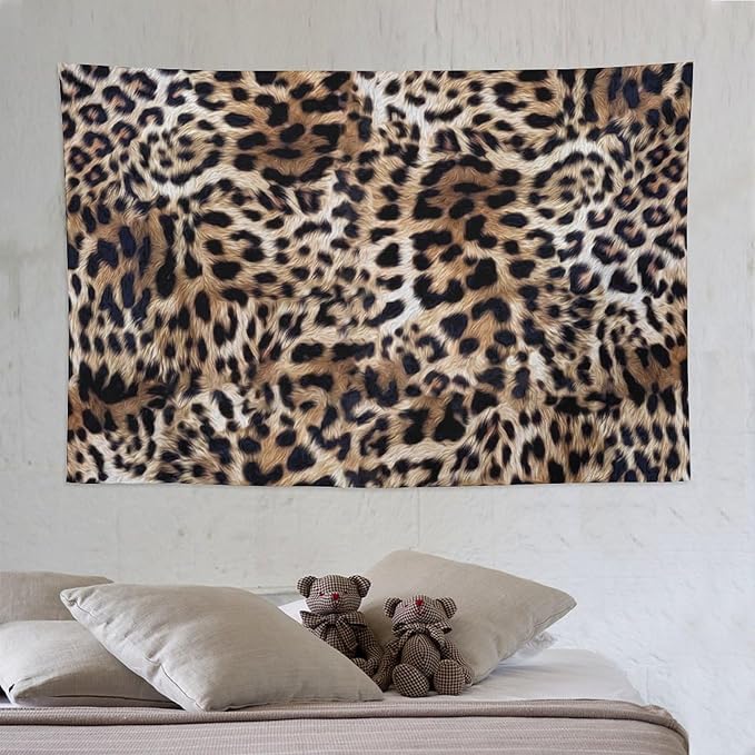 HZOHNAGO Leopard Print Tapestry Nature Wildlife Vintage Cheetah Fur Spot Animal Skin Wild Animals Spots Printed Wall Tapestry Painting Wall Hanging for Bedroom Living Room Dorm 90" W x 60" H-Ruum Studio Home