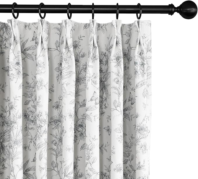 Pinch Pleated Vintage Floral Curtains - Room Darkening Drapes for Bedroom Living Room.2 Panels,150 Inches Wide 88 Inches Long-Ruum Studio Home
