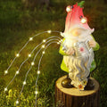 Joliyoou Solar Garden Statue Outdoor Decor, 10.2" H Resin Gnome with Watering Can & Solar Fairy Lights, Waterproof Standing Gnome Figurine for Lawn Yard Pathway Patio Front Door Decoration-Ruum Studio Home