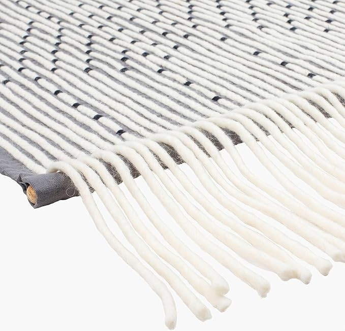 Mark&Day Wall Art, Schlublberg Modern Farmhouse Medium Gray Macrame Tapestry Wall Hanging for Living Room, Bedroom, Office or Kitchen (36"H x 24"W)-Ruum Studio Home