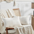 Fancy Homi 2 Packs Cream White Lumbar Decorative Throw Pillow Covers 12x20 Inch for Couch Bed Sofa, Rustic Farmhouse Boho Home Decor, Soft Striped Corduroy Rectangle Accent Cushion Case 30x50 cm-Ruum Studio Home