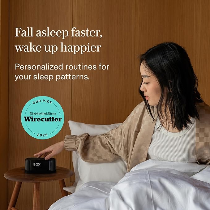 Loftie Alarm Clock with Sound Machine – Smart Alarm Clock with Light, White Noise, Bluetooth Speaker, Night Light Sound Machine, 100+ Sounds, Blackout Mode, No WiFi Mode, Optional Subscription - White-Ruum Studio Home