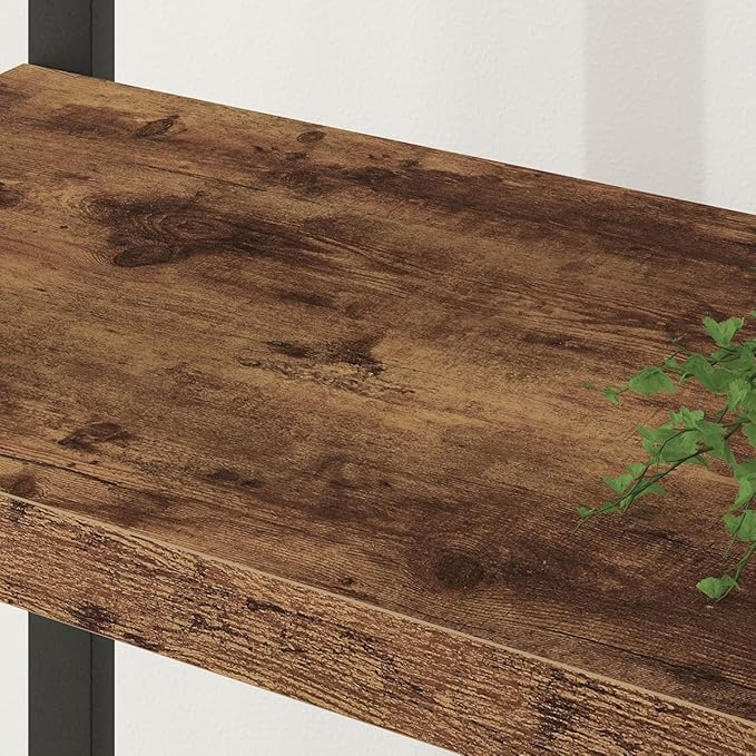 LVB Rustic Bookcases and Book Shelves, Metal Wood 6 Tier Bookshelf and Book Rack Storage, Industrial Vertical Display Etagere Book Case 6 Shelf, Vintage Large Book Shelf for Bedroom Living Room, Brown-Ruum Studio Home