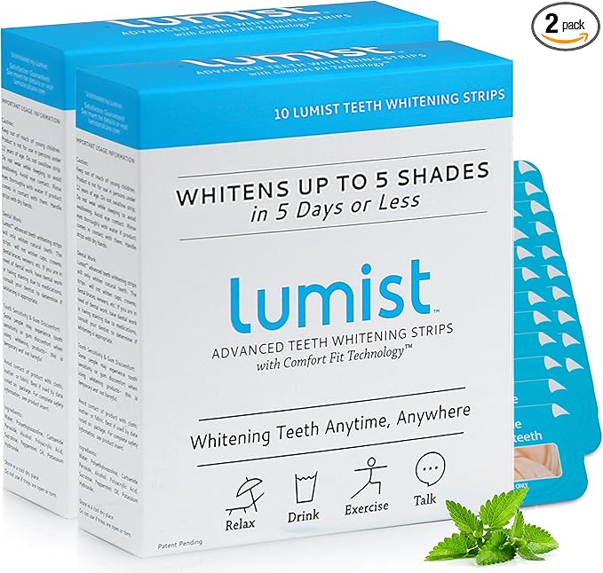 Advanced Teeth Whitening Strips – Pack of 20 (10 Treatments) - 5 Shades Brighter in 5 Days - Mint Flavored with Enamel Safe Comfort Fit Technology - Teeth Whitening Kit for Sensitive Teeth-Ruum Studio Home