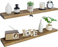 BGMG Floating Shelves for 48 inch Long Set of 2,Wide Rustic Wooden Wall Shelves for Bathroom Living Room Bedroom Kitchen Farmhouse-48x6.7x1.25 inch- Walnut-Ruum Studio Home
